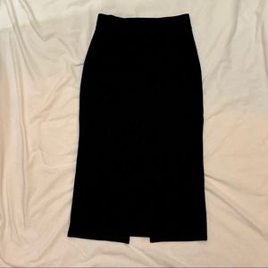 Black midi high waisted pencil skirt by Monki.